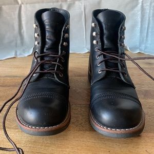 Red Wings Iron Ranger Boots Women's US Size 8 Black